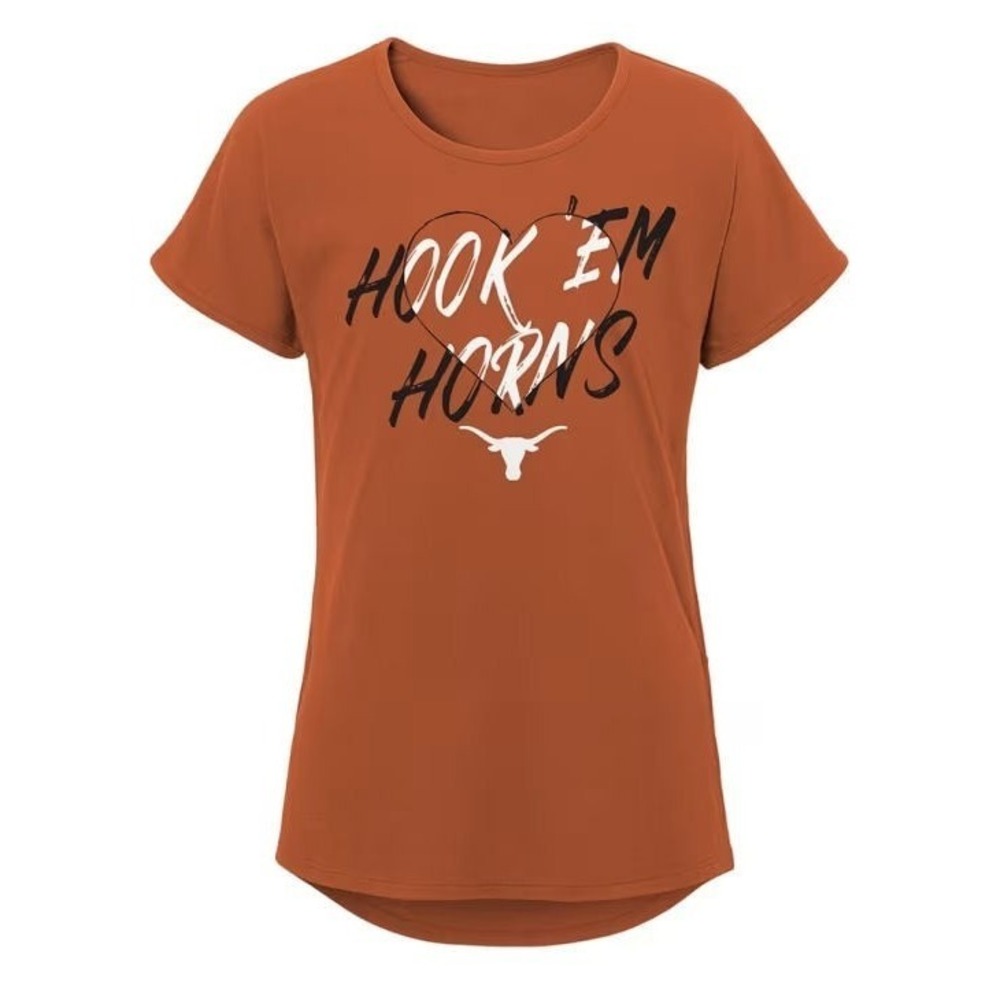 Gen2 Girl's Texas Longhorns Slogan Heart Burnt Orange T-Shirt - Large